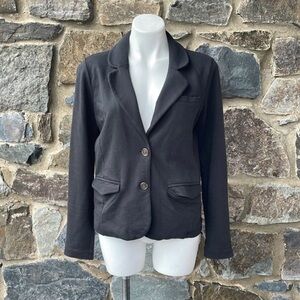J. Crew Factory Single Breasted Knit Blazer Jacket in Black Size Medium